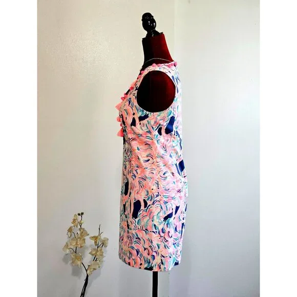 Lilly Pulitzer Women’s Cabrey Pelican Head in Sand Tropical Shift Dress Sz2 2219 - Picture 6 of 12